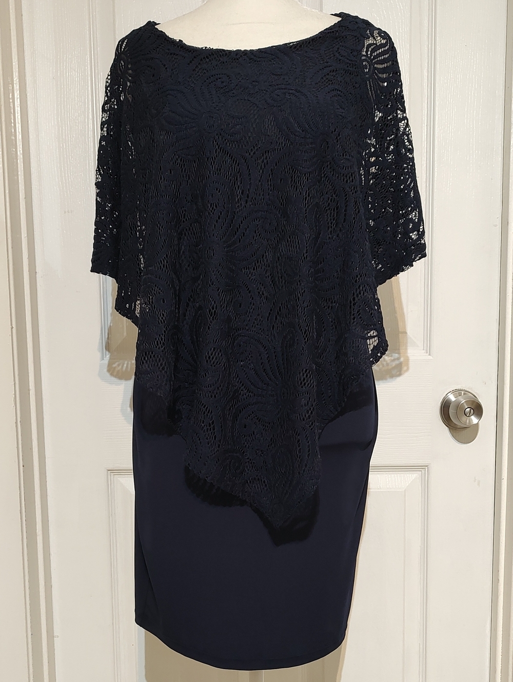 Enfocus Studio Navy Lace Midi Dress